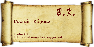 Bodnár Kájusz névjegykártya
